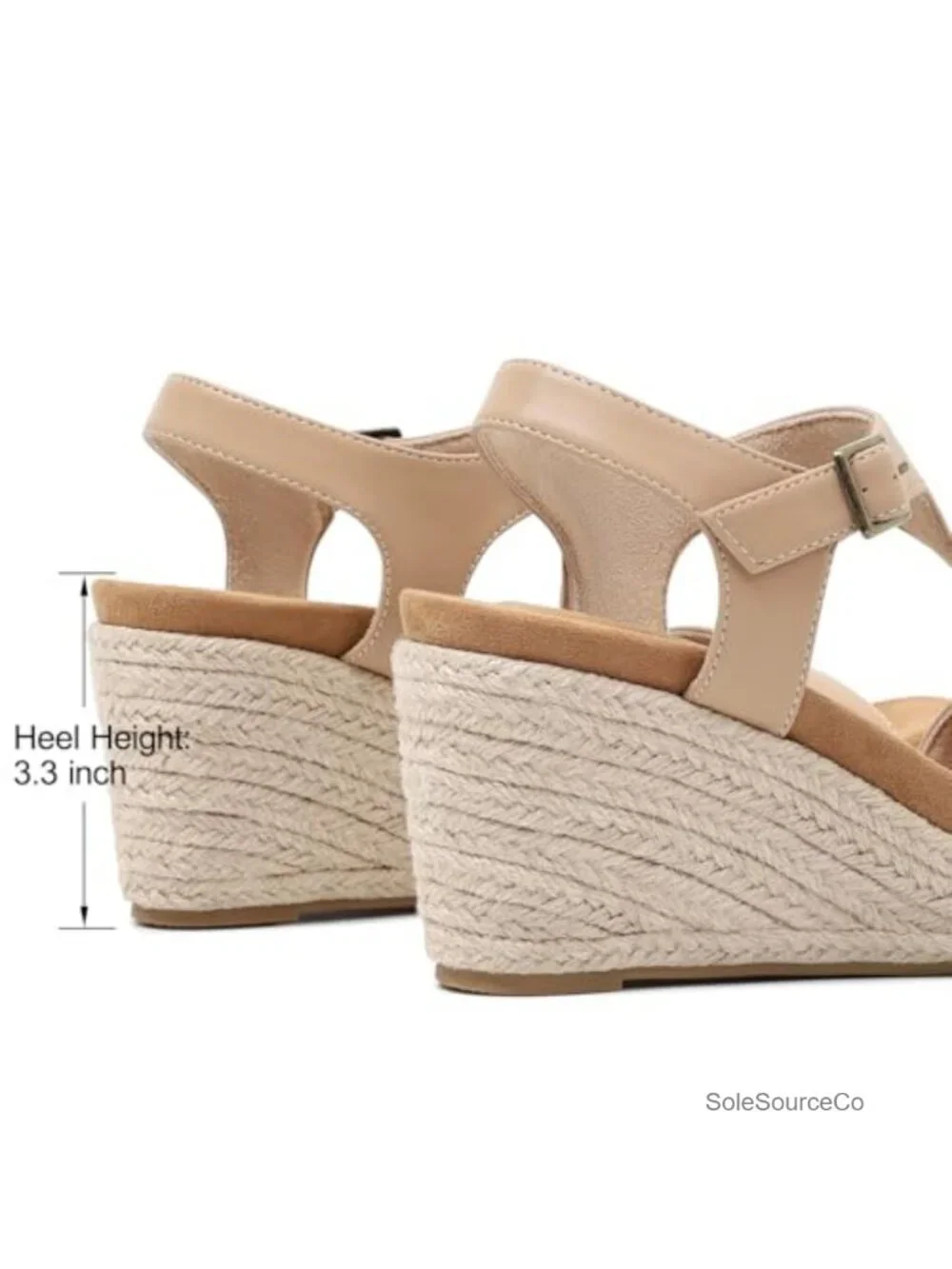 Womens Platform Wedge Sandals Espadrilles Open Toe Ankle Strap PU Faux Leather,